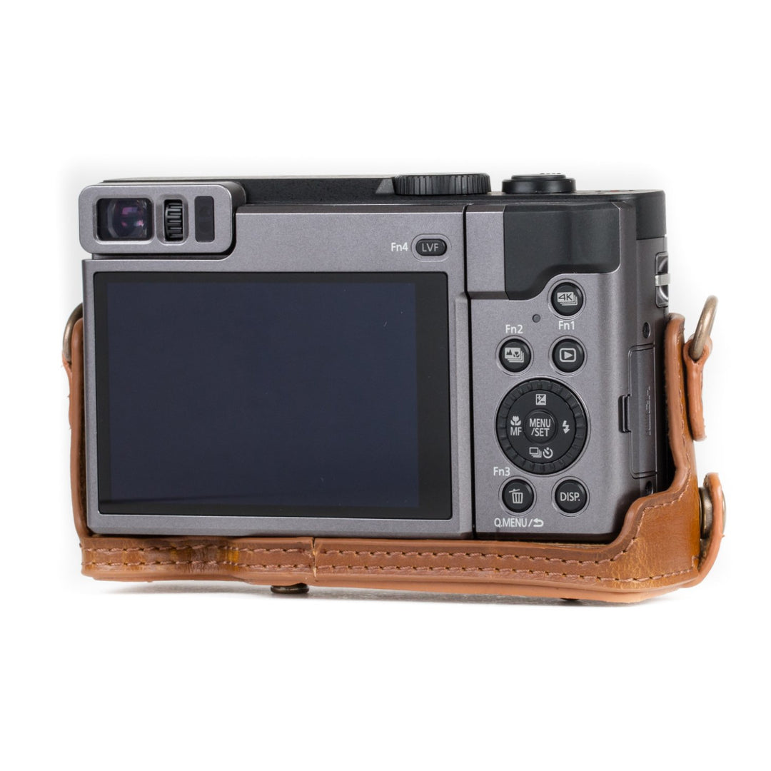 Kamera-Ledertasche für Panasonic Lumix DC-TZ95 / DC-TZ90 Hellbraun - Bild 9