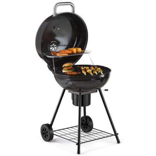 Kugelgrill Holzkohle 53,3 cm mit Deckel, Warmhalterost und Temperaturanzeige