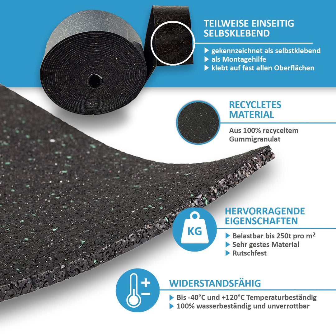 Terrassenpad Gummi-Rolle 10.000 x 80 x 6 mm Unterlage Terrassenbau - Bild 6