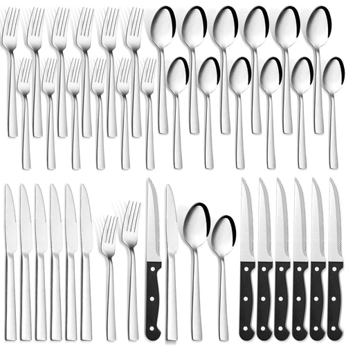 Besteck Set 36-teilig Edelstahl für 6 Personen mit Steakmesser