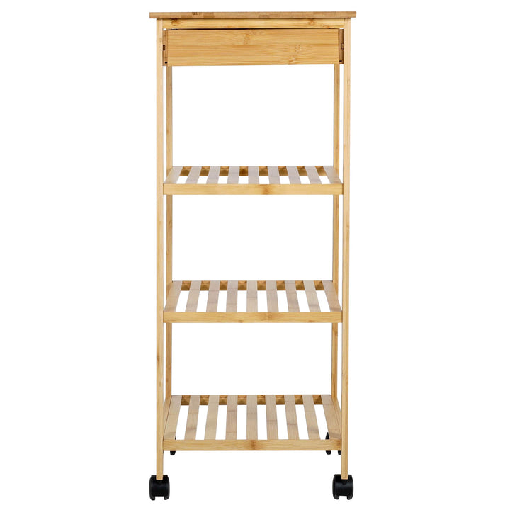 Küchenwagen mit Schublade auf Rollen Bambus/MDF 37x89,5x37 cm - Bild 5