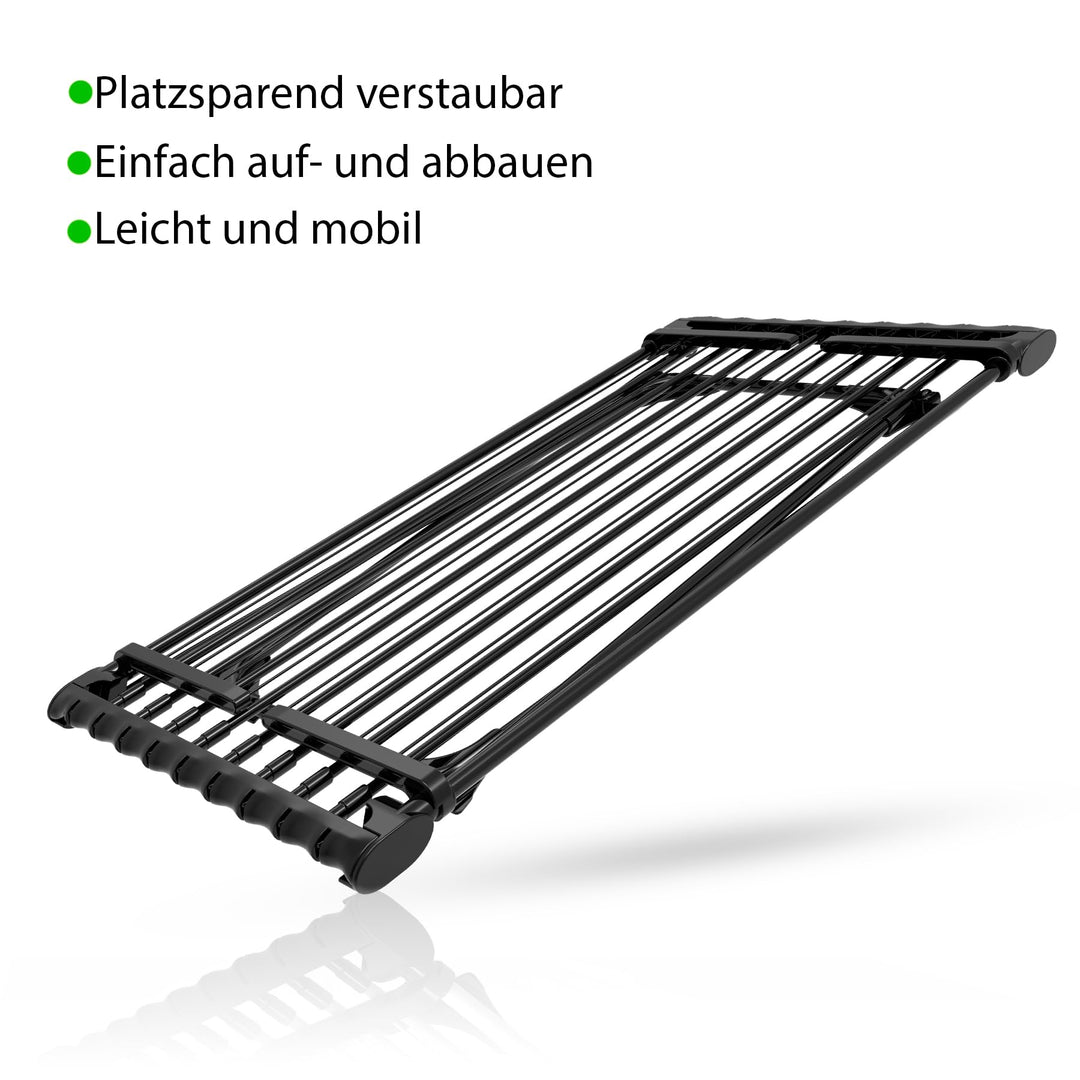 Wäscheständer ausziehbar 28m Trockenlänge Jumbo Schwarz klappbar - Bild 7