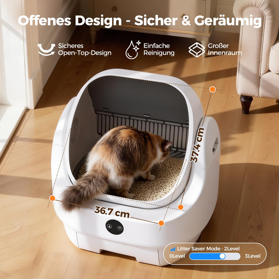 Elektrische Katzentoilette Selbstreinigend Offen mit App-Steuerung - Bild 4