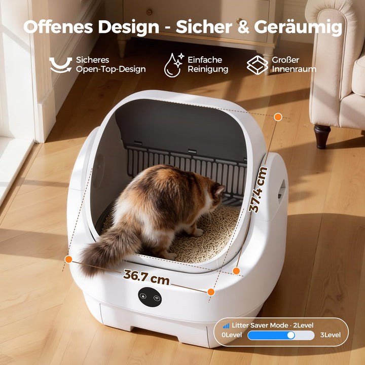 Elektrische Katzentoilette Selbstreinigend Offen mit App-Steuerung - Bild 4