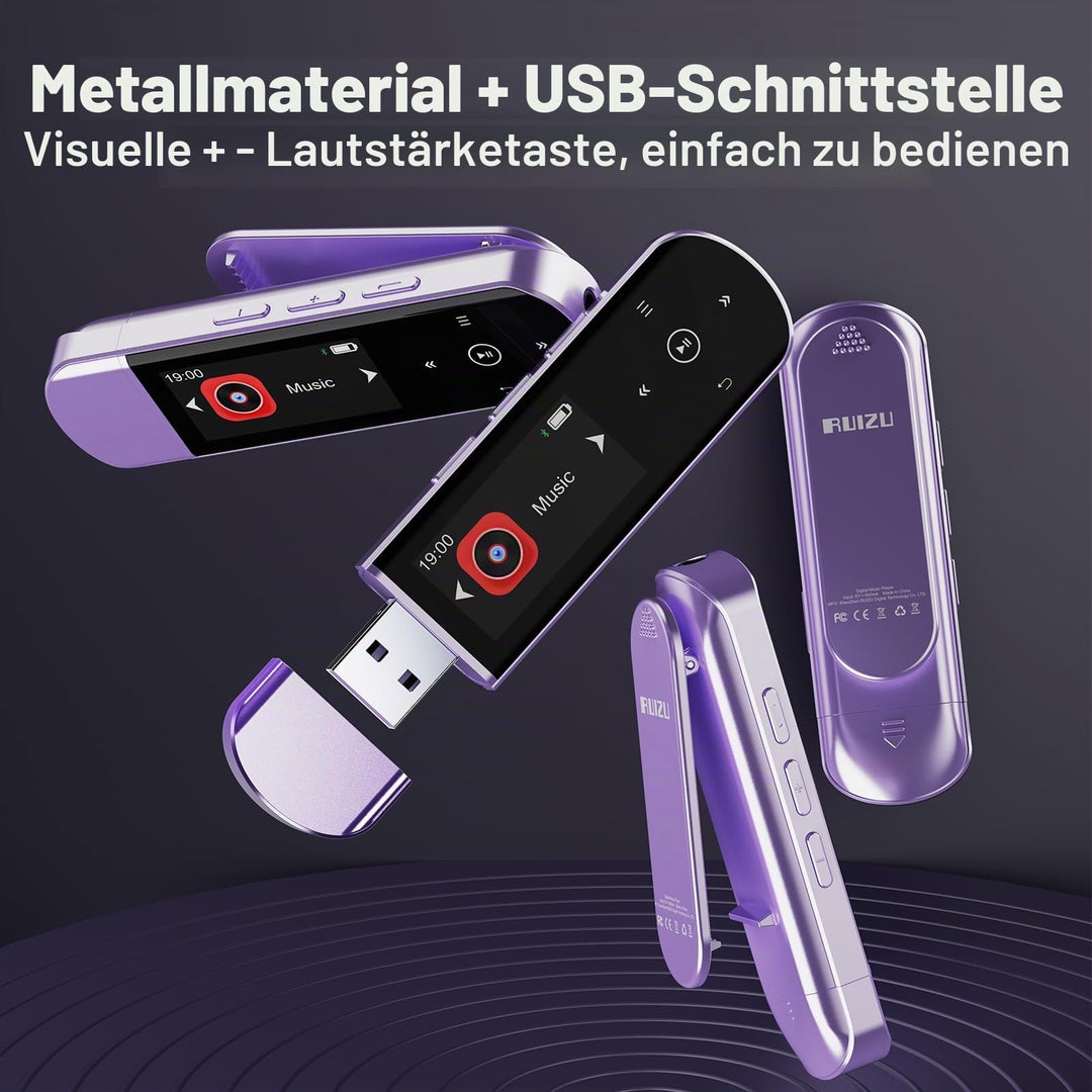MP3 Player Clip 64GB Bluetooth 5.3 mit FM Radio &amp; Recorder - Bild 2