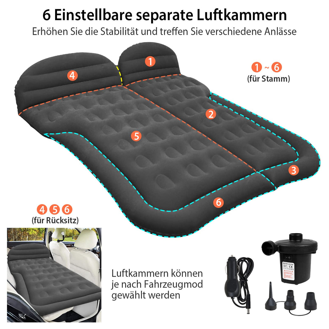 SUV-Luftmatratze mit elektrischer Pumpe 6 Kammern für Auto &amp; Camping - Bild 2