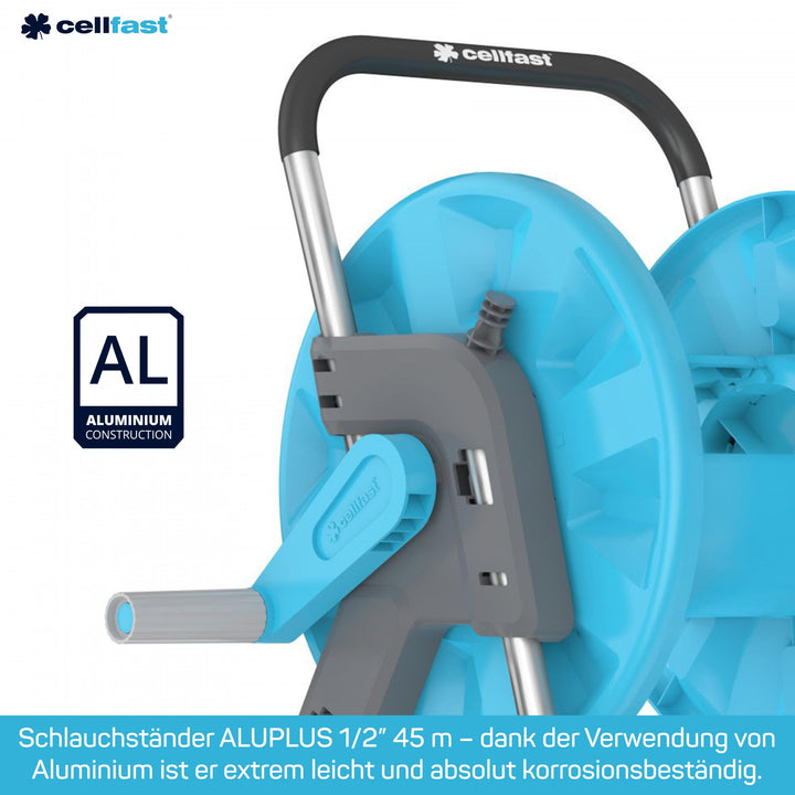 Schlauchaufroller Aluminium manuell bis 45 m Gartenschlauch - Bild 2