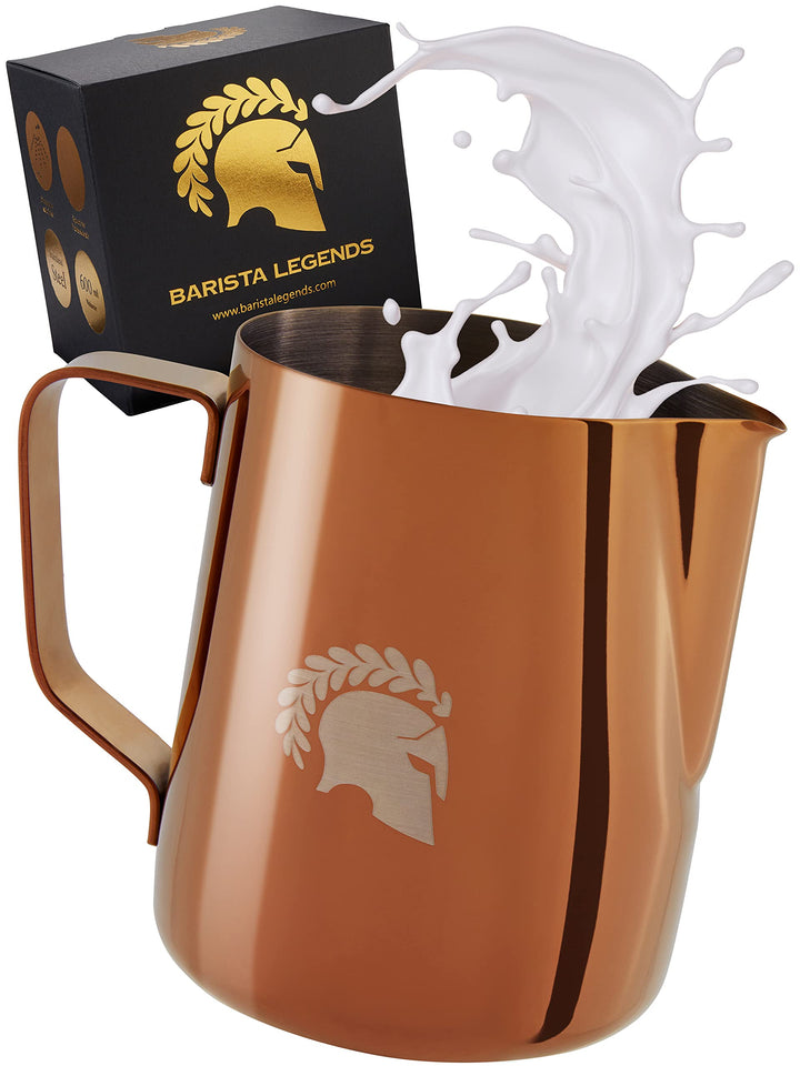 Milchkännchen Edelstahl 600ml für Latte Art, Kupfer