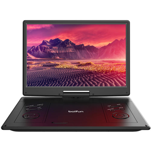 Tragbarer DVD-Player 14,1 Zoll HD-Bildschirm 6h Akku mit TV-Ausgang