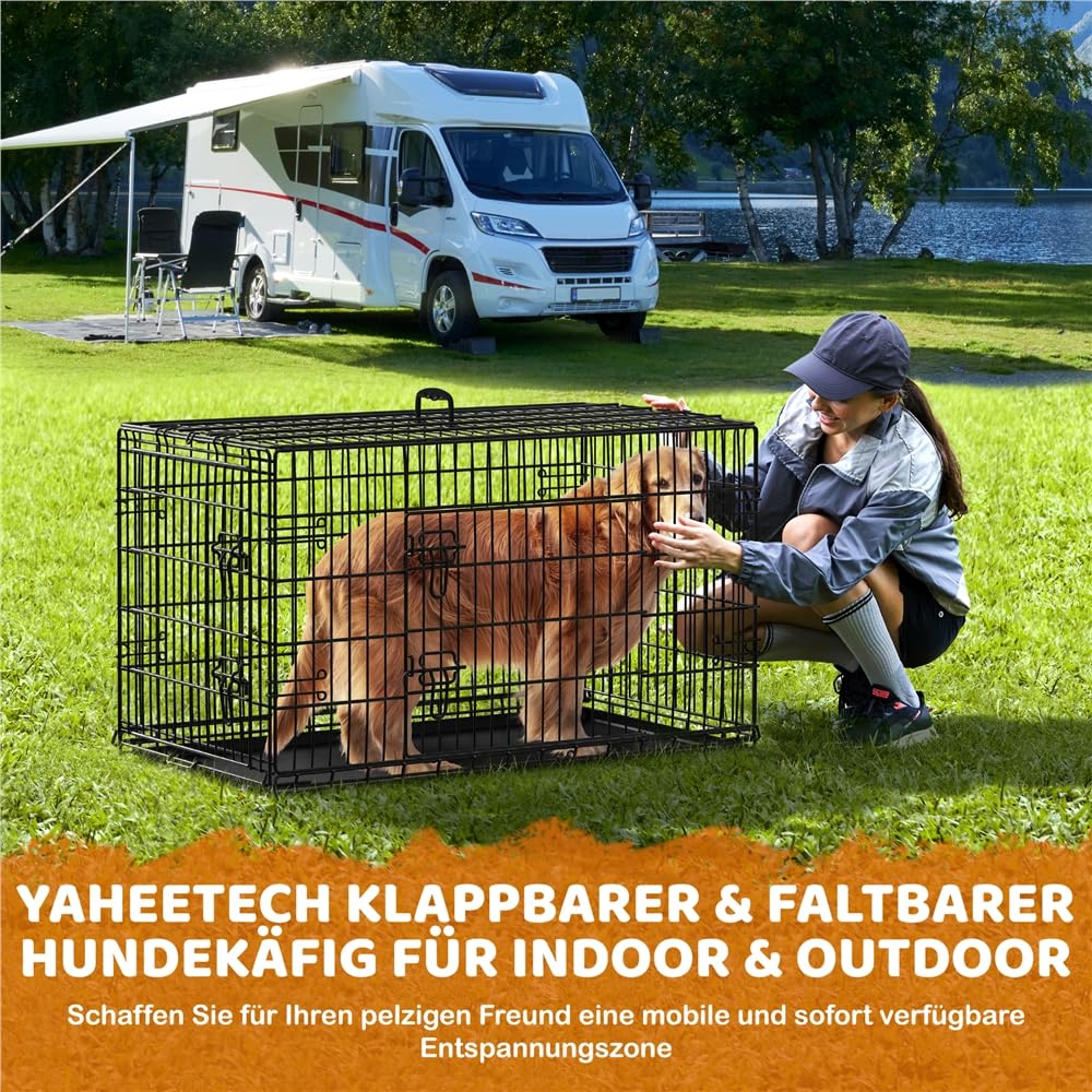 Hundekäfig klappbar Metall XL 107x66x74,5 cm mit 2 Türen - Bild 5
