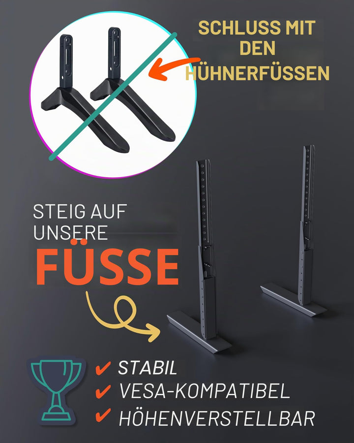 TV-Ständer universal höhenverstellbar für Fernseher 49–77 Zoll Stahl - Bild 2