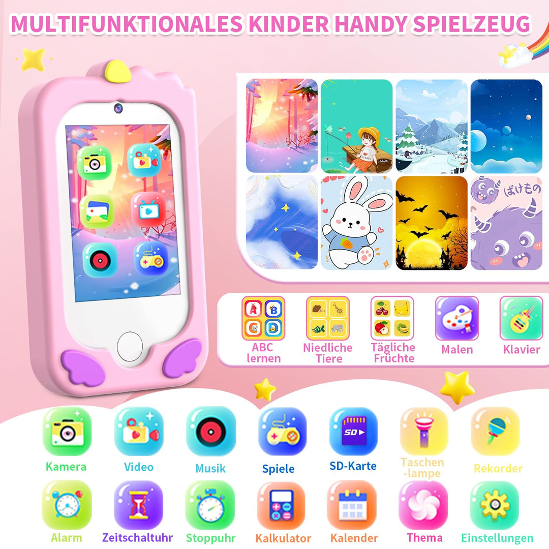 Kinder-Smartphone Lernspielzeug 2,8" Touchscreen Dual-Kamera MP3 - Bild 2