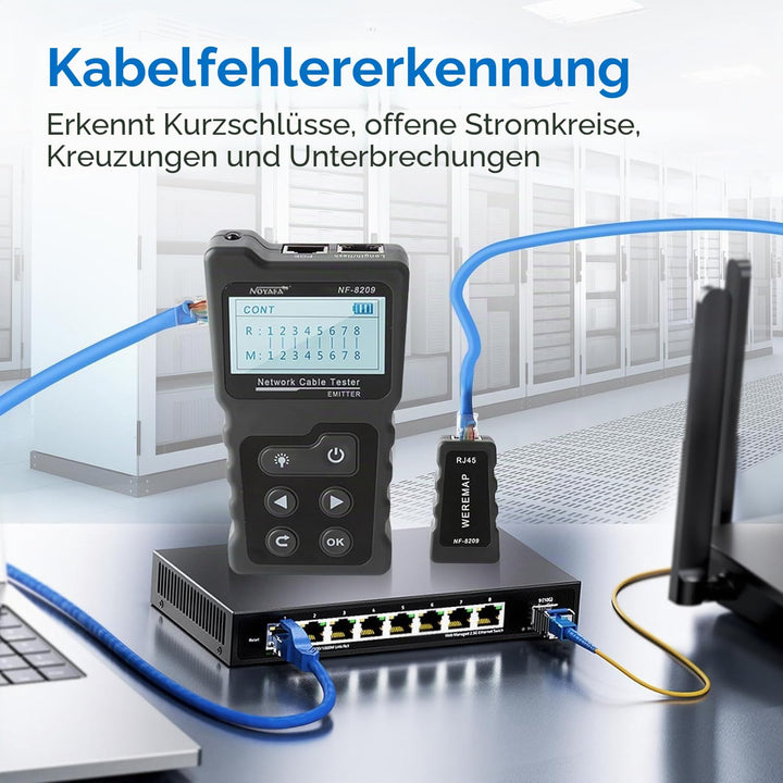 Netzwerkkabel-Tester mit PoE-Prüfung LAN CAT5 CAT6 Längentest bis 200m - Bild 5