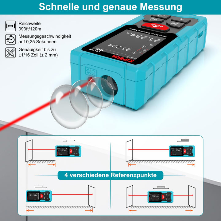 Laser-Entfernungsmesser Bilateral 120m mit elektronischer Wasserwaage - Bild 4