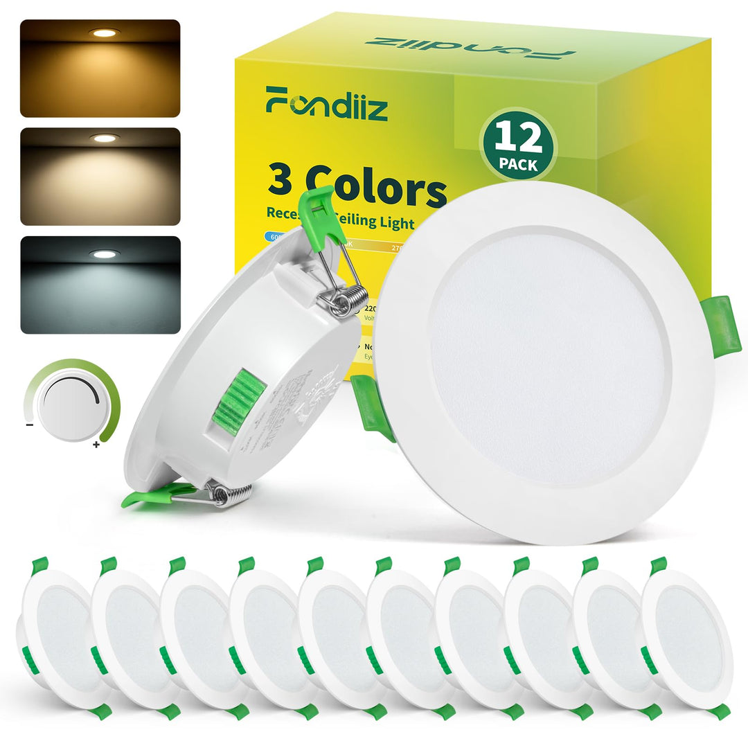 LED Einbaustrahler 230V dimmbar IP44 5W 3 Farbtemperaturen 12er Set