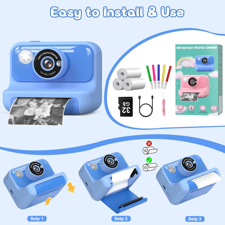 Sofortbildkamera Kinder 1080P mit Druckfunktion 2,4 Zoll 32GB - Bild 5