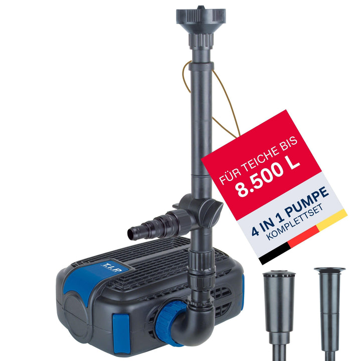 Teichpumpe 4-in-1 für Filter, Bachlauf &amp; Fontäne bis 3500 l/h