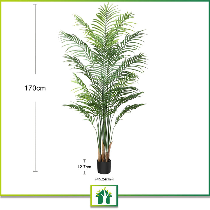 Künstliche Palme 170 cm im Topf mit Zementfüllung, Polyester - Bild 7