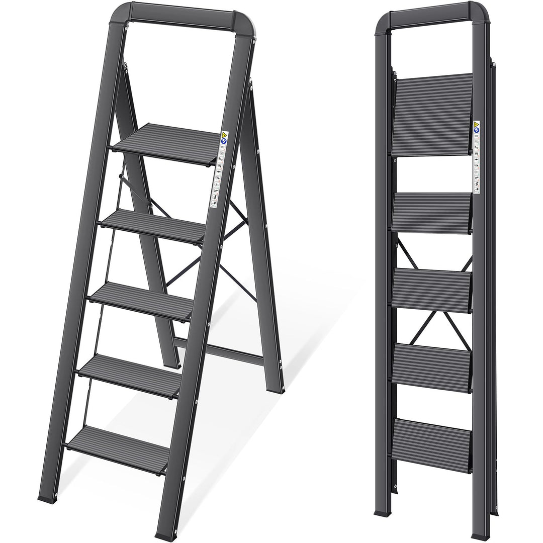 Trittleiter Aluminium 5 Stufen klappbar bis 150 kg tragbar