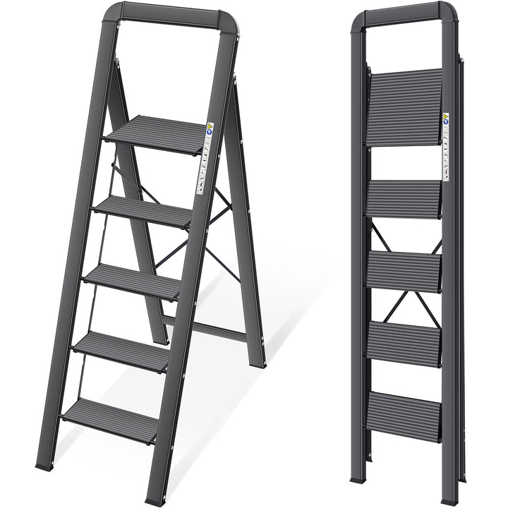 Trittleiter Aluminium 5 Stufen klappbar bis 150 kg tragbar