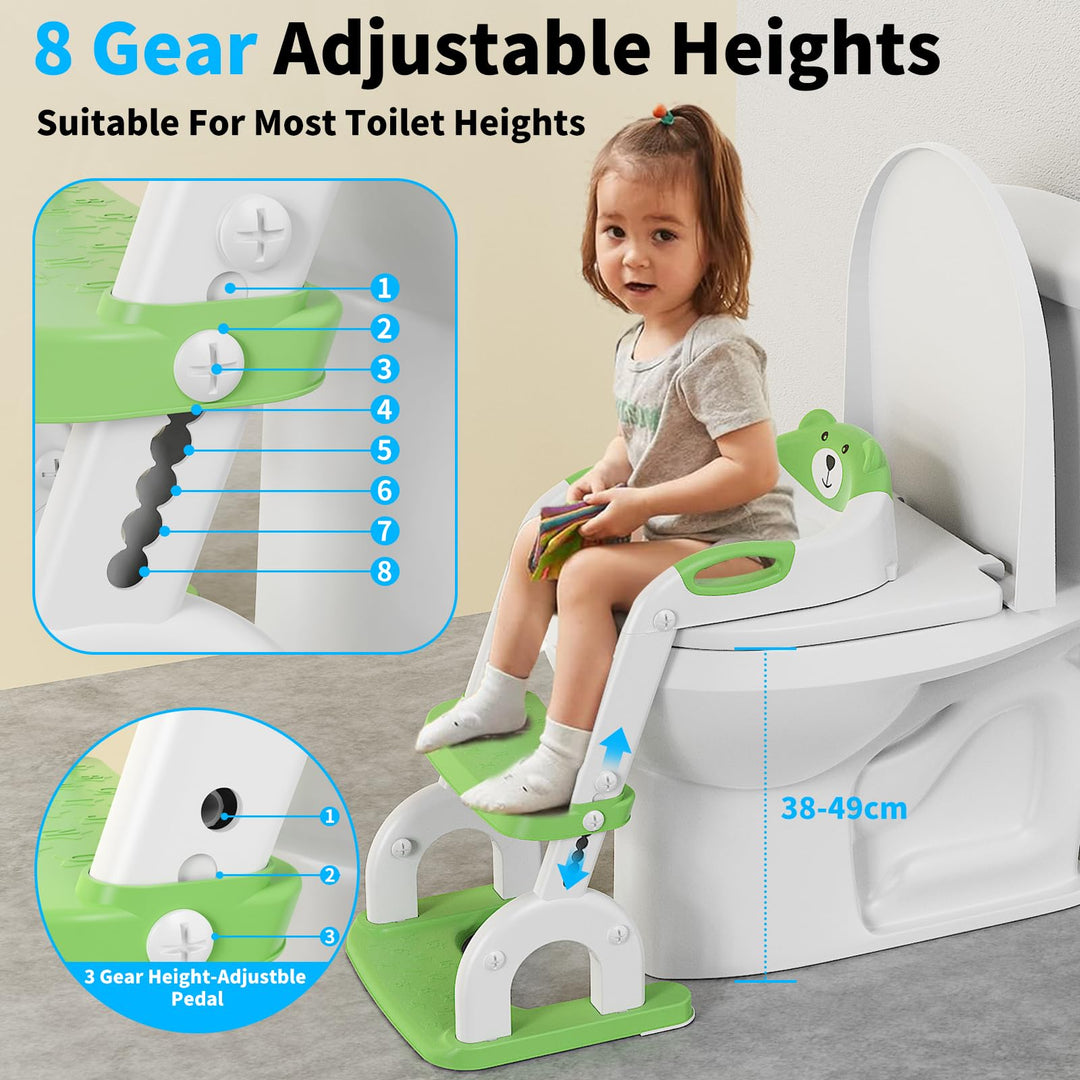 Toilettentrainer Kinder mit Treppe 2-in-1 klappbar grün - Bild 3