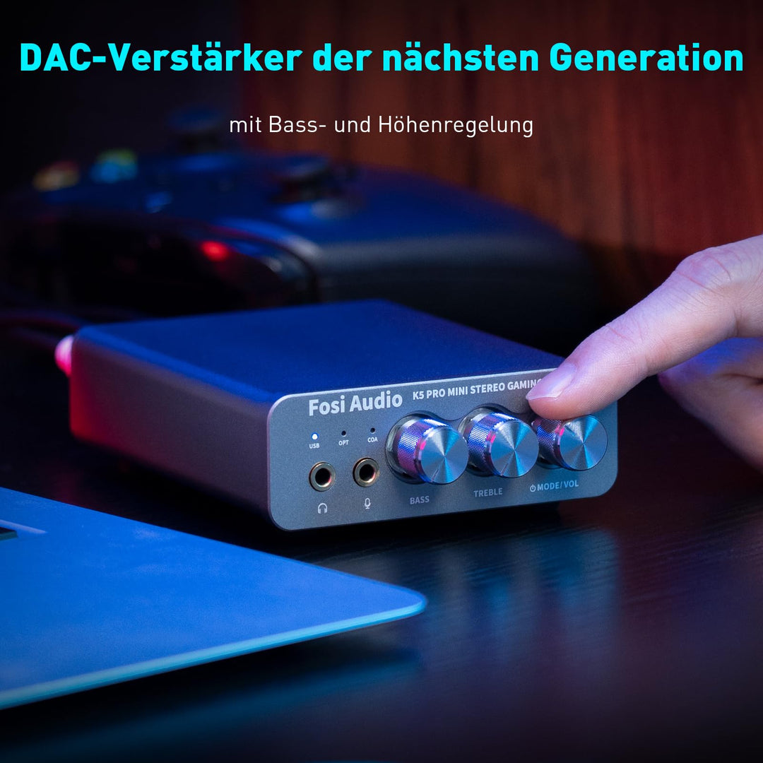 DAC Kopfhörerverstärker USB-C/Optisch/Koaxial 24bit/192kHz Gaming HiFi - Bild 5