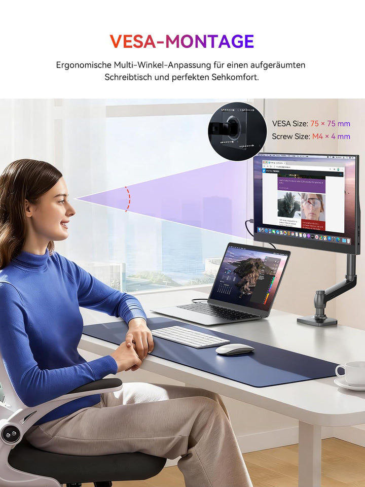 Portabler Monitor 15,6 Zoll IPS FHD matt 125% sRGB Zweitbildschirm - Bild 8