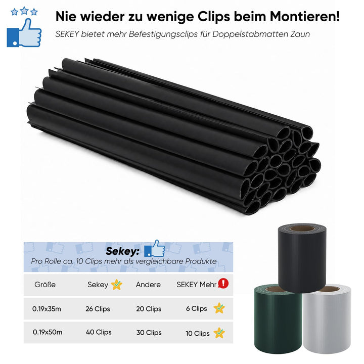 Sichtschutzstreifen PVC für Doppelstabmatten 35m x 19cm Anthrazit - Bild 9
