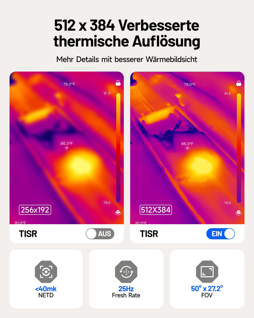 Wärmebildkamera USB-C 512×384 für iPhone Android Windows - Bild 3