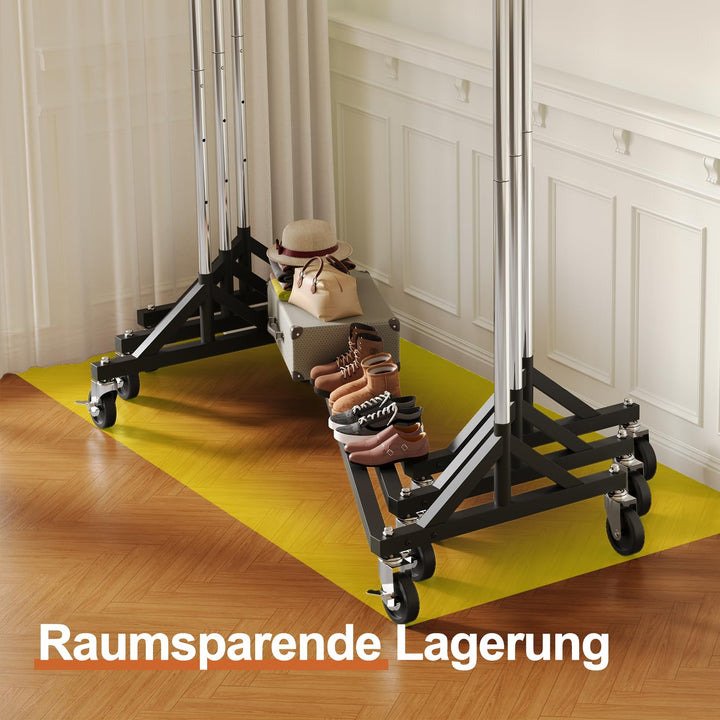 Kleiderständer Z-Form auf Rollen 182 kg Stahl höhenverstellbar - Bild 5