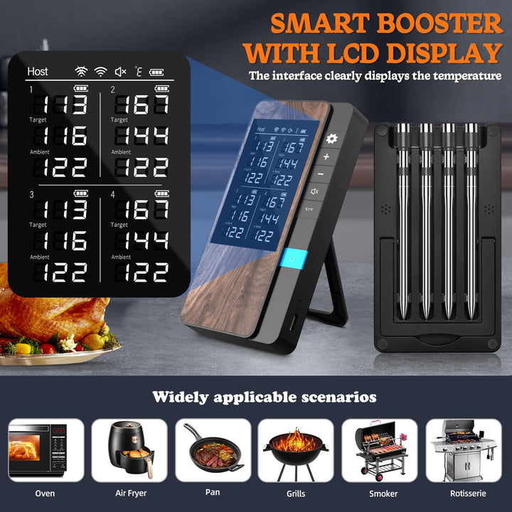 Grillthermometer Kabellos 4-Sonden Bluetooth mit App 150 m - Bild 3