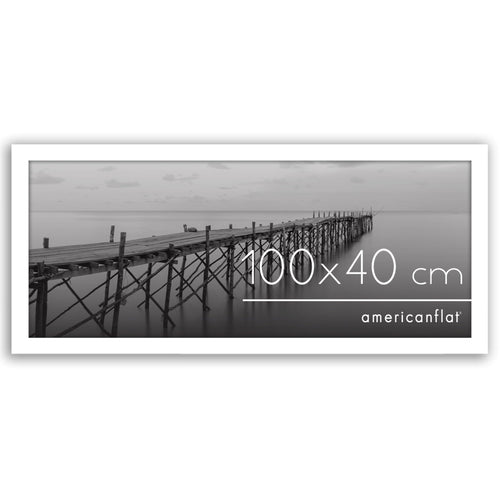 Bilderrahmen 100x40 cm MDF-Holz mit Plexi-Scheibe für Wand weiss