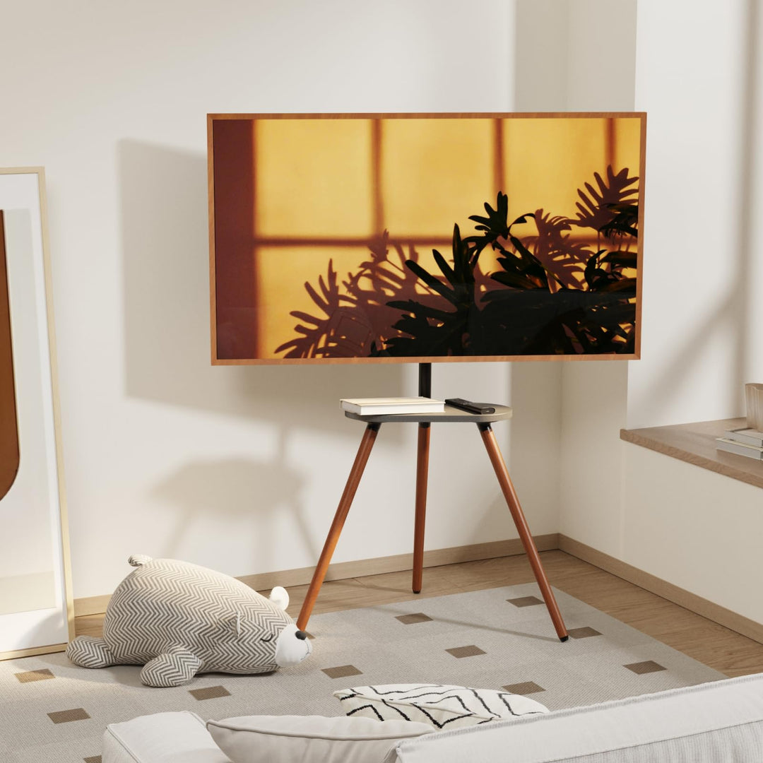 TV Staffelei Ständer Metall/Holz 43–65 Zoll schwenkbar höhenverstellbar - Bild 2