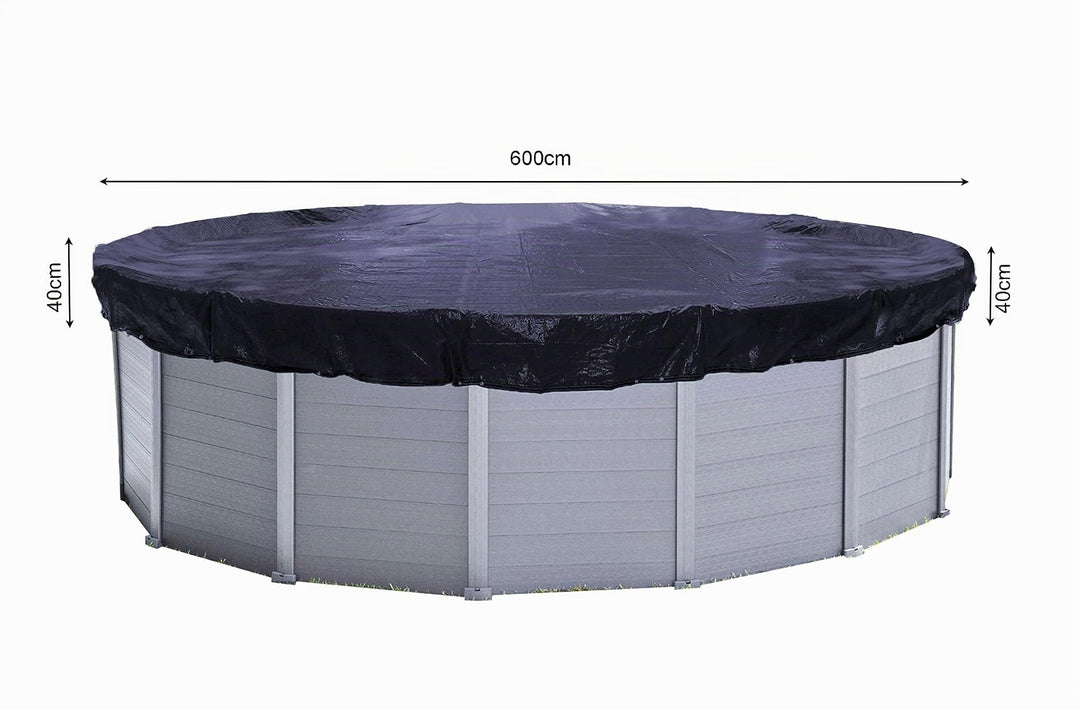 Pool-Solarabdeckplane Rund 680 cm PE für Pools 550–600 cm schwarz - Bild 7