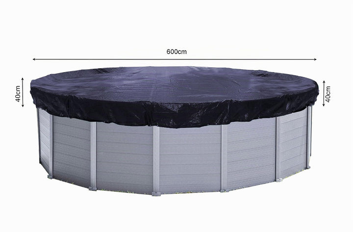 Pool-Solarabdeckplane Rund 680 cm PE für Pools 550–600 cm schwarz - Bild 7