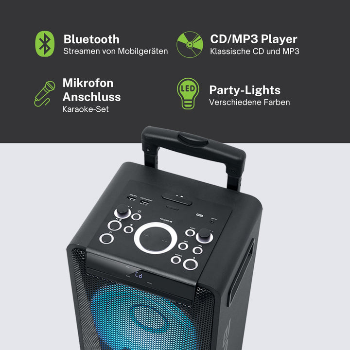 PA-Lautsprecher 300W mit Akku Bluetooth CD-Player DJ-Mixer - Bild 3