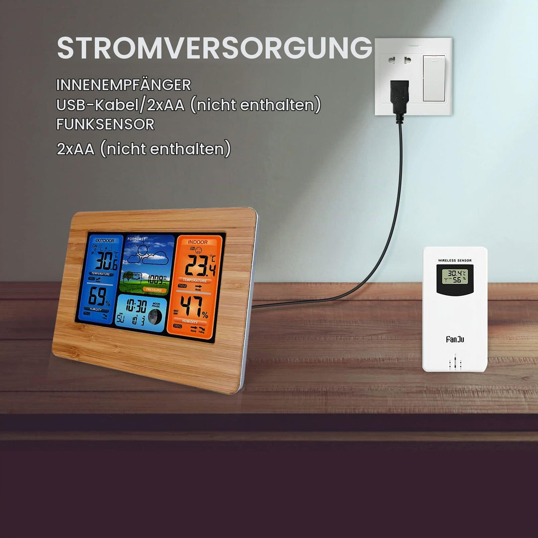 Wetterstation kabellos mit Innen-Aussen-Sensor 6,5-Zoll-Display - Bild 8