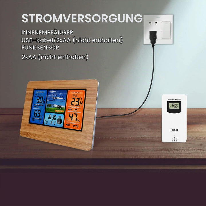 Wetterstation kabellos mit Innen-Aussen-Sensor 6,5-Zoll-Display - Bild 8