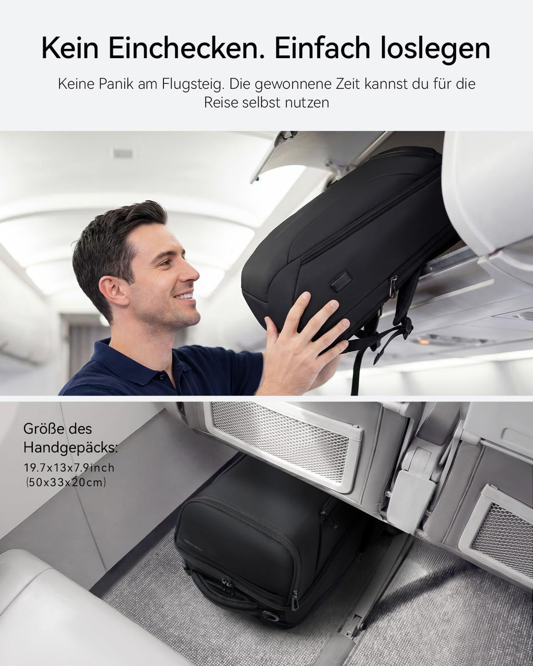Laptop Rucksack 17.3 Zoll wasserabweisend mit USB-Anschluss Herren - Bild 6