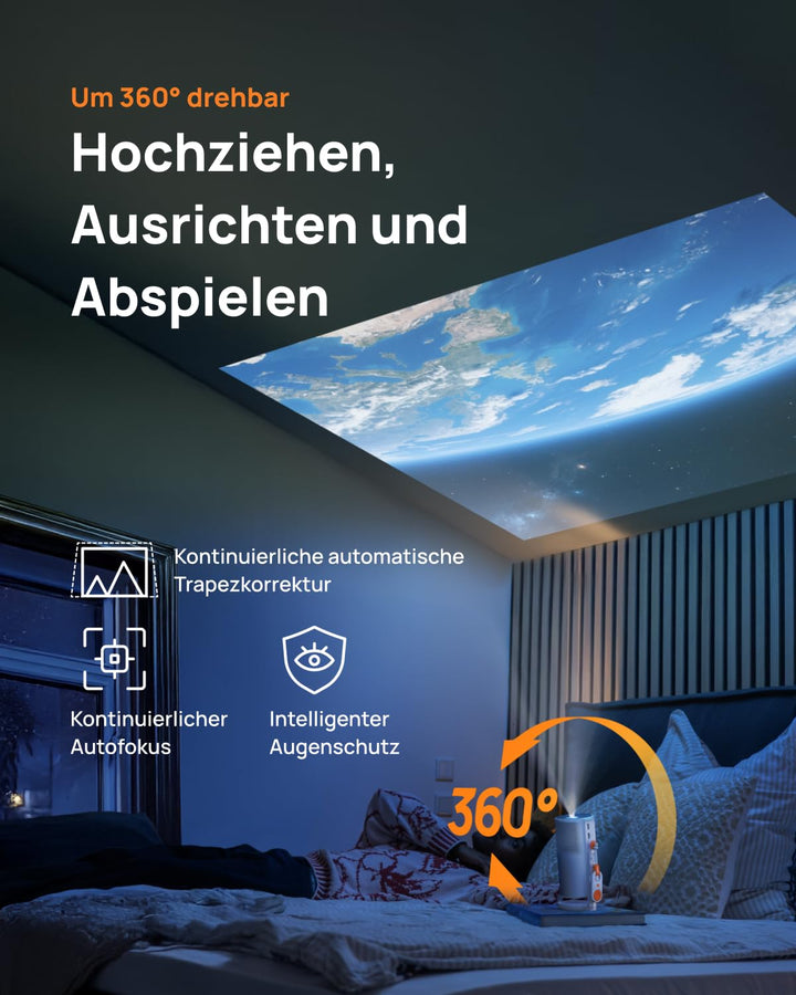Laser-Beamer tragbar mit Akku 550 Lumen Google TV 120 Zoll - Bild 3