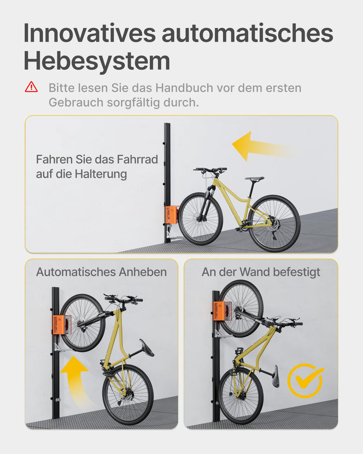 Fahrradlift Vertikal Automatisch Aluminium bis 32 kg für 24–29 Zoll - Bild 2