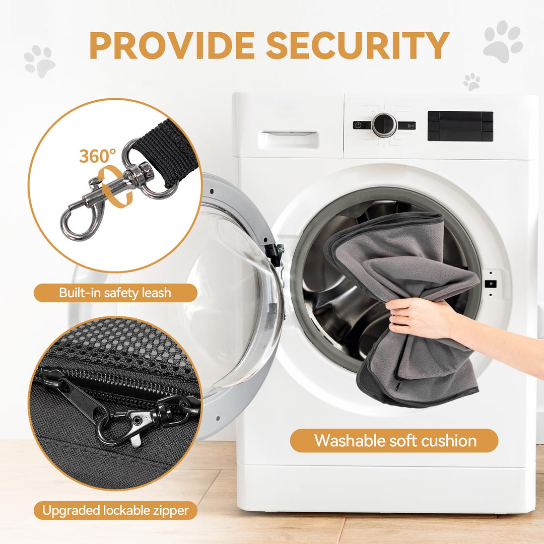 Hundetasche Flugzeug 55x40x23 cm bis 13 kg mit Dual-Mode Schwarz - Bild 6