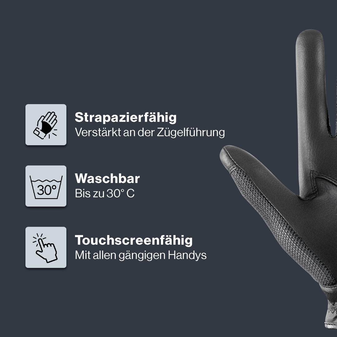 Reithandschuhe Mesh &amp; PU kurzer Schnitt touchscreenfähig - Bild 3
