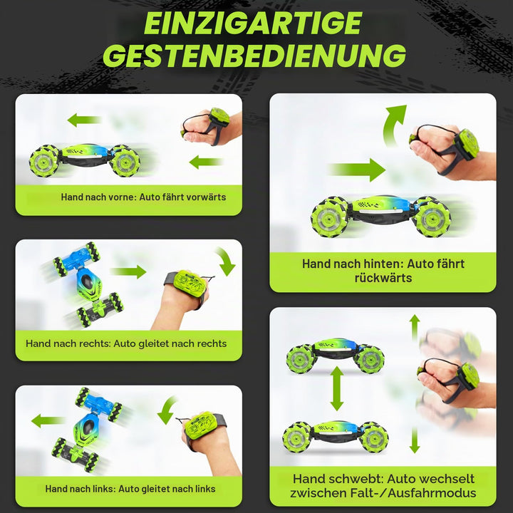 RC Stuntauto 4WD mit Gestensteuerung und Fernbedienung blau-grün - Bild 4