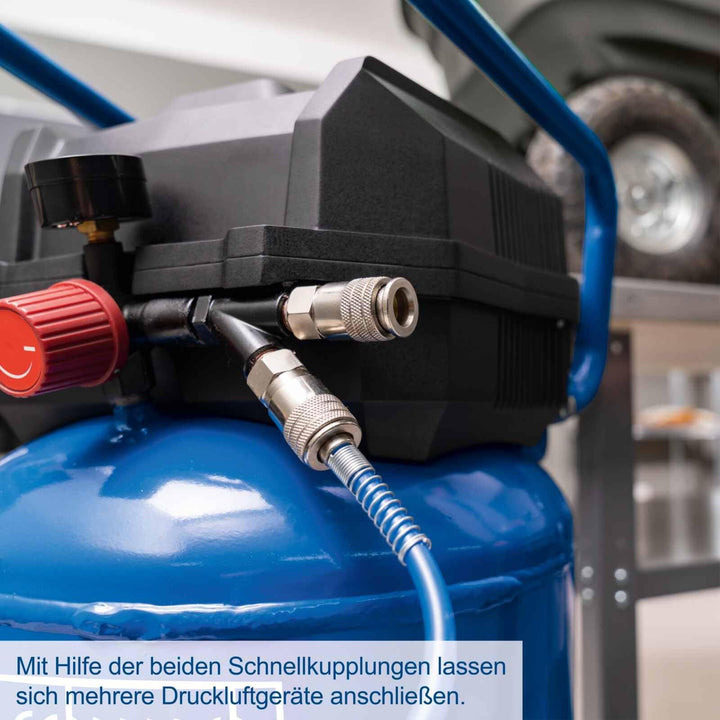 Druckluftkompressor stehend 50L Kessel 10bar ölfrei für Werkstatt - Bild 6