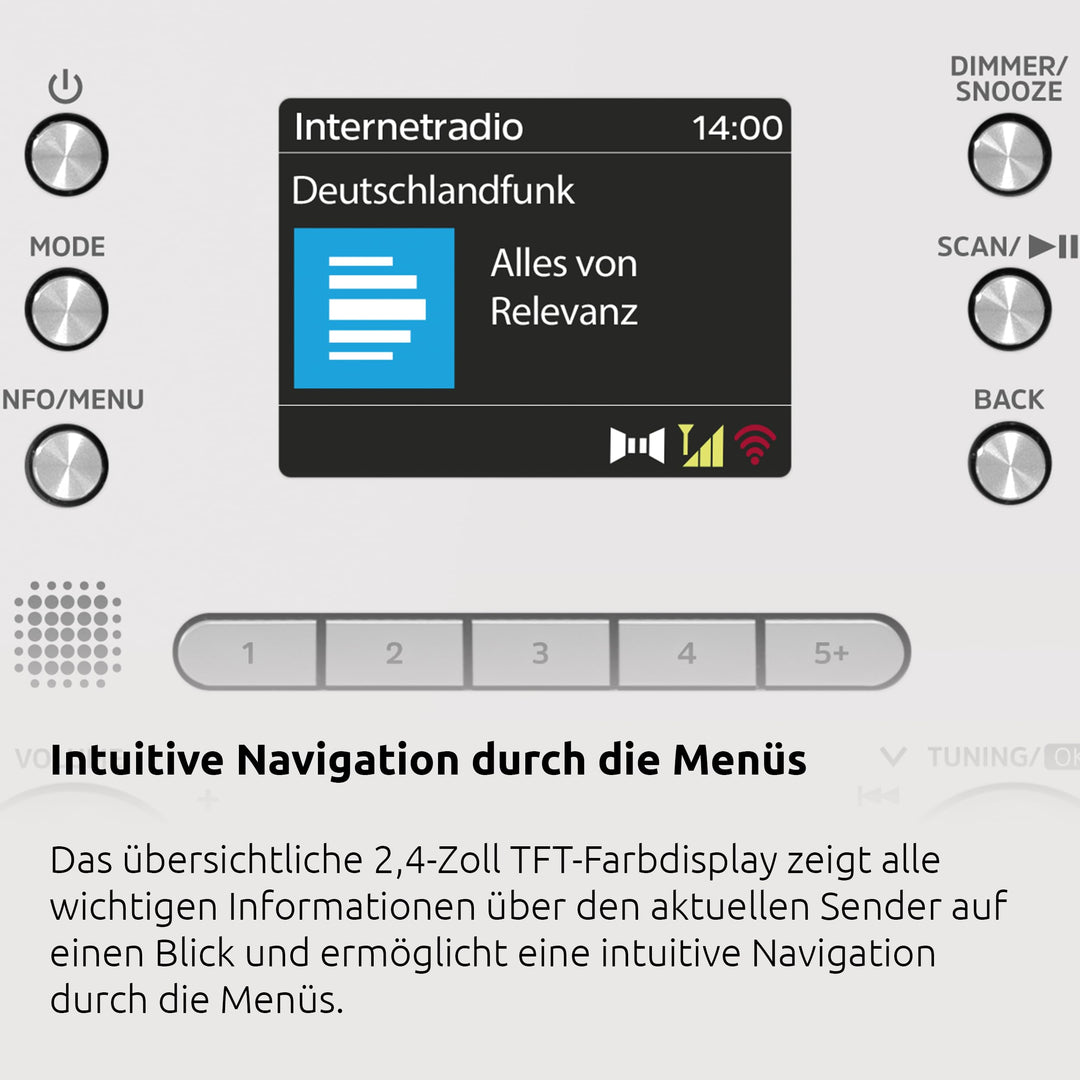 Internetradio DAB+ mit Bluetooth 10 Watt Stereo Weckfunktion - Bild 5
