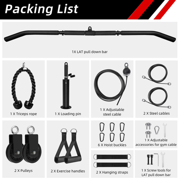 Kabelzug Fitness-Set mit 3 Griffen für Home Gym, 100 kg - Bild 2