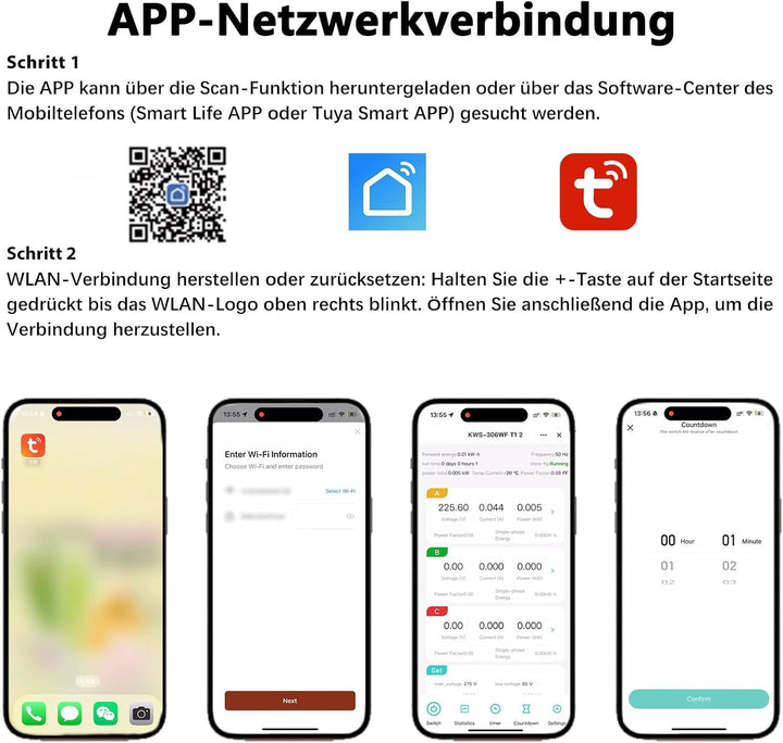 Drehstromzähler WLAN 3-Phasen 9-in-1 Hutschiene 80A Tuya - Bild 5