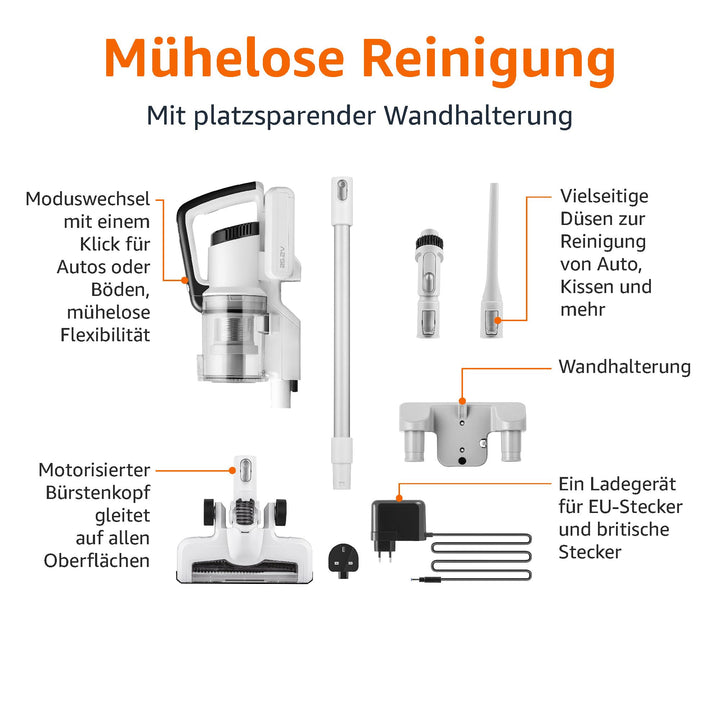 Akku-Staubsauger 2-in-1 mit DC-Motor 150W 0,7 l Behälter - Bild 2