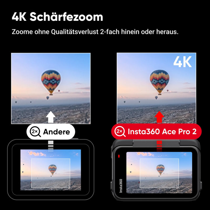 Action-Cam 8K mit Flip-Touchscreen 2 Akkus Leica Optik Weitwinkel - Bild 9